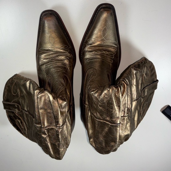 Steve Madden Gold Cowboy Boots - Picture 3 of 7